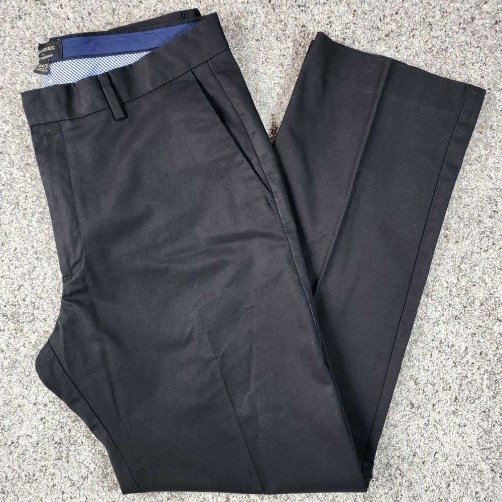 Banana Republic Chino Dress Pants Mens 34x32 Slim Fit Non-Iron Black Excellent